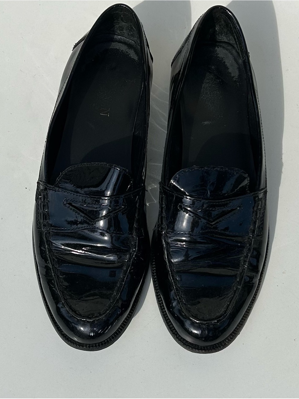 Ralph Lauren Women's Black Patent Leather Penny Loafers